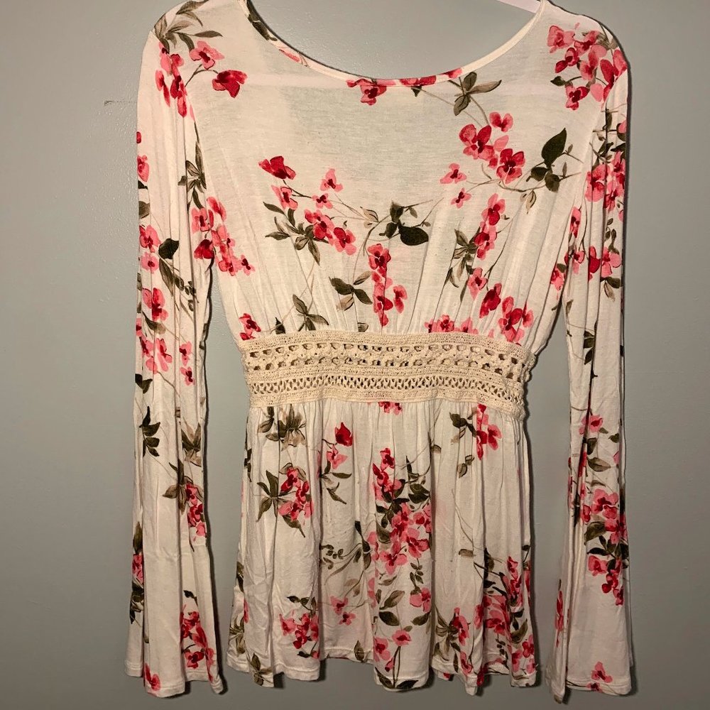 White Floral Blouse